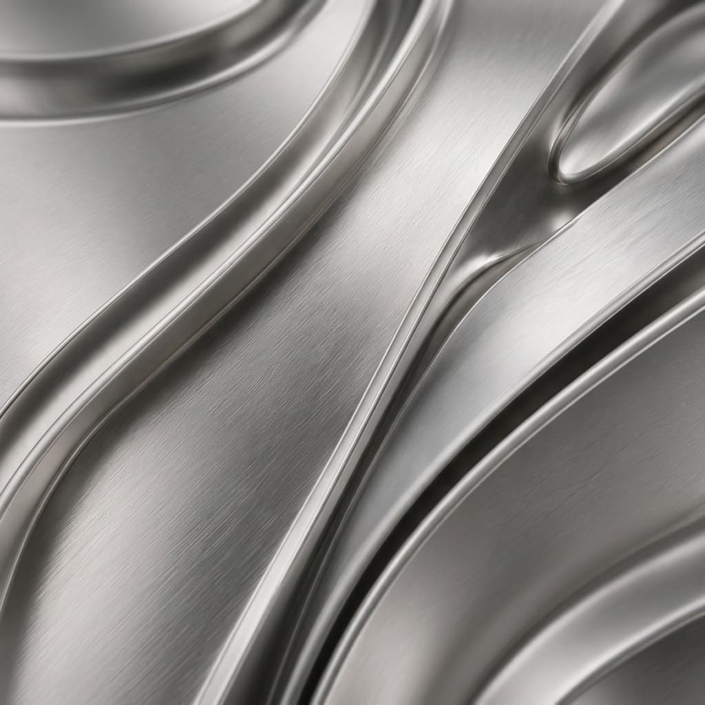 Brushed metallic rippled surface